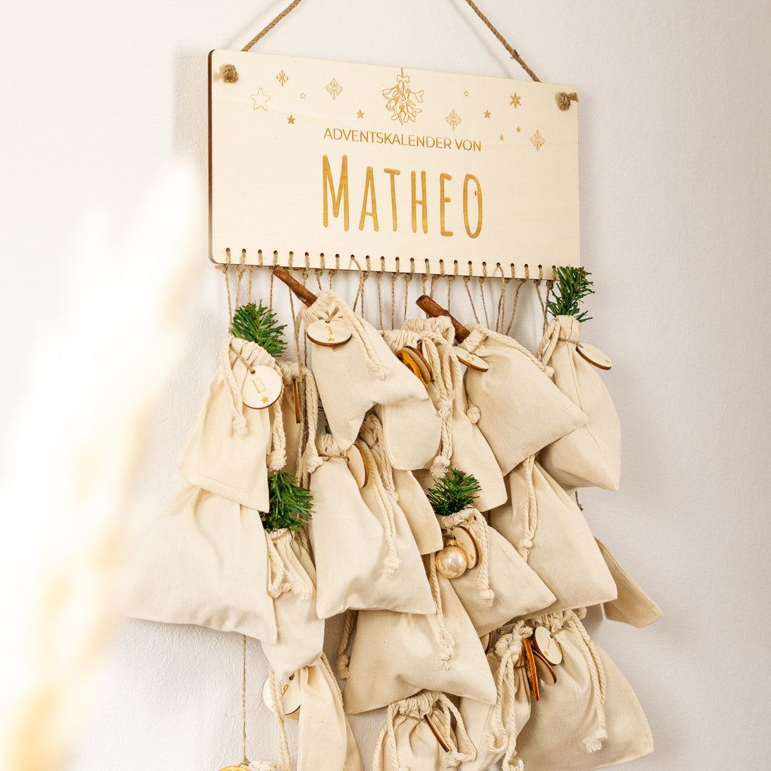 Adventskalender personalisiert zum Befüllen "Mistelzweig"