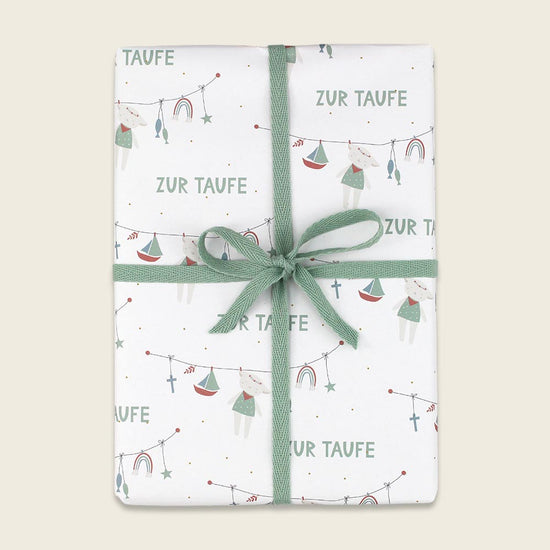 Geschenkpapier "Zur Taufe - Lamm/Fische/Schiffe"