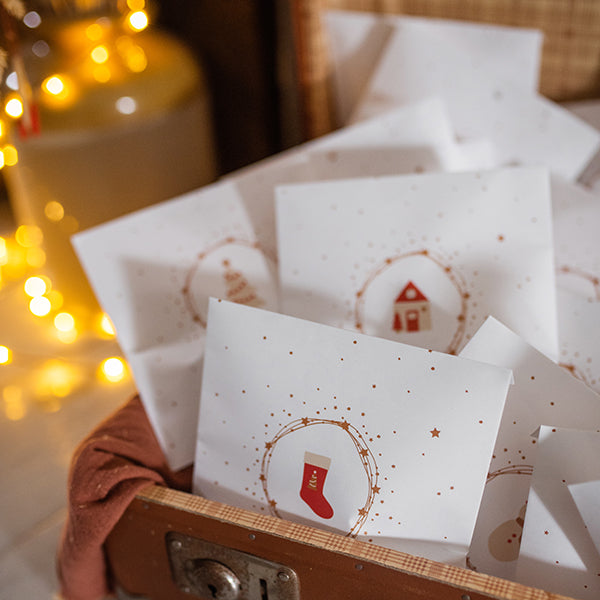 Adventskalendertüten "Glitzer und Sterne", 24 Stück