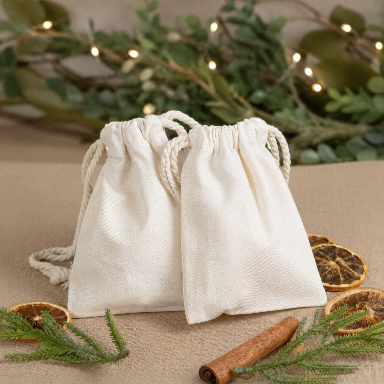 Bio Baumwollsäckchen mit Zugband – Perfekt für DIY Adventskalender, Geschenkverpackung & Bastelideen