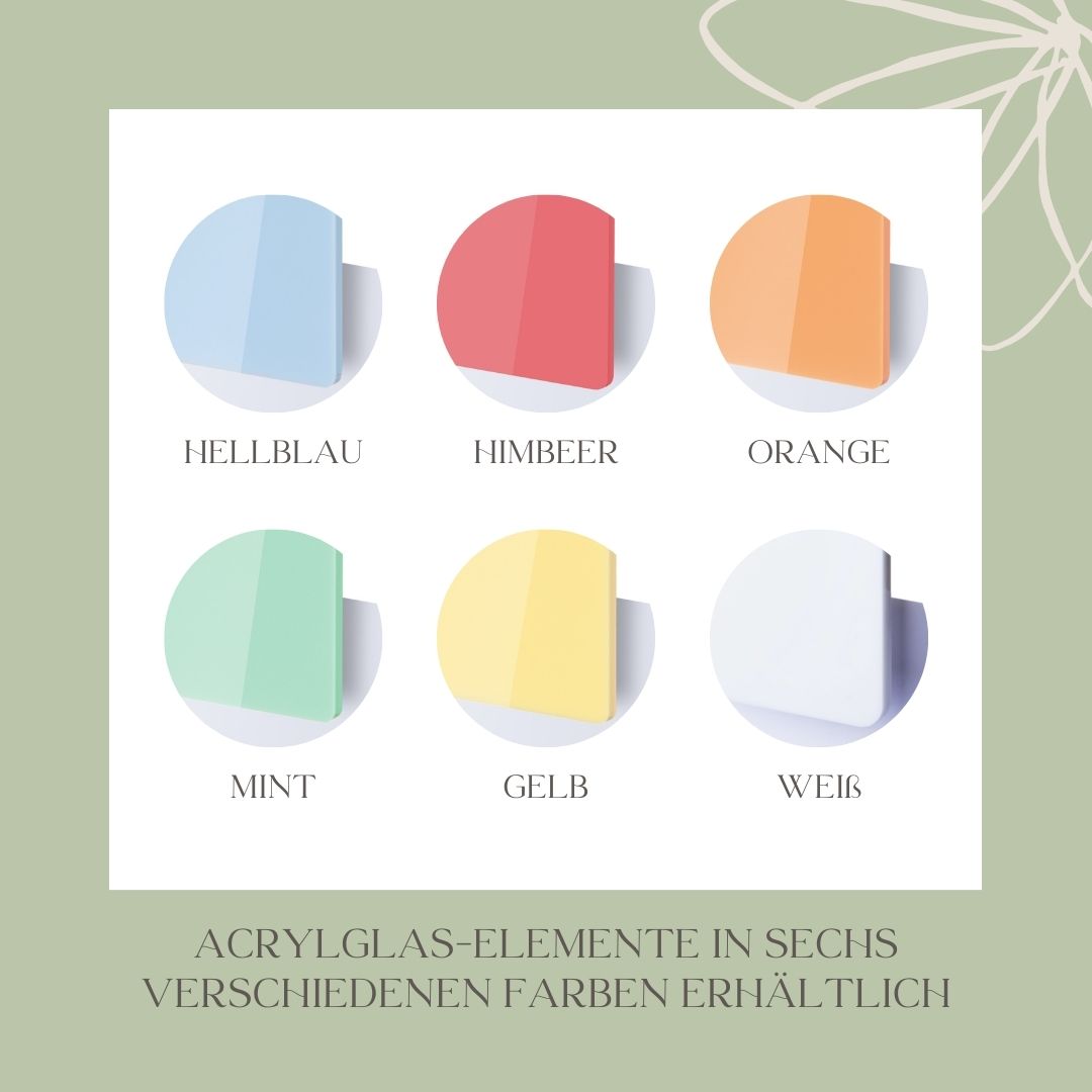 Cake Topper personalisiert zur Taufe & Kommunion aus Holz und Acrylglas "Regenbogen"