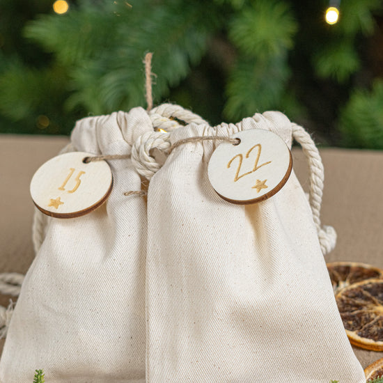 Zahlenset für DIY-Adventskalender, 24er Set aus Holz "Basic"