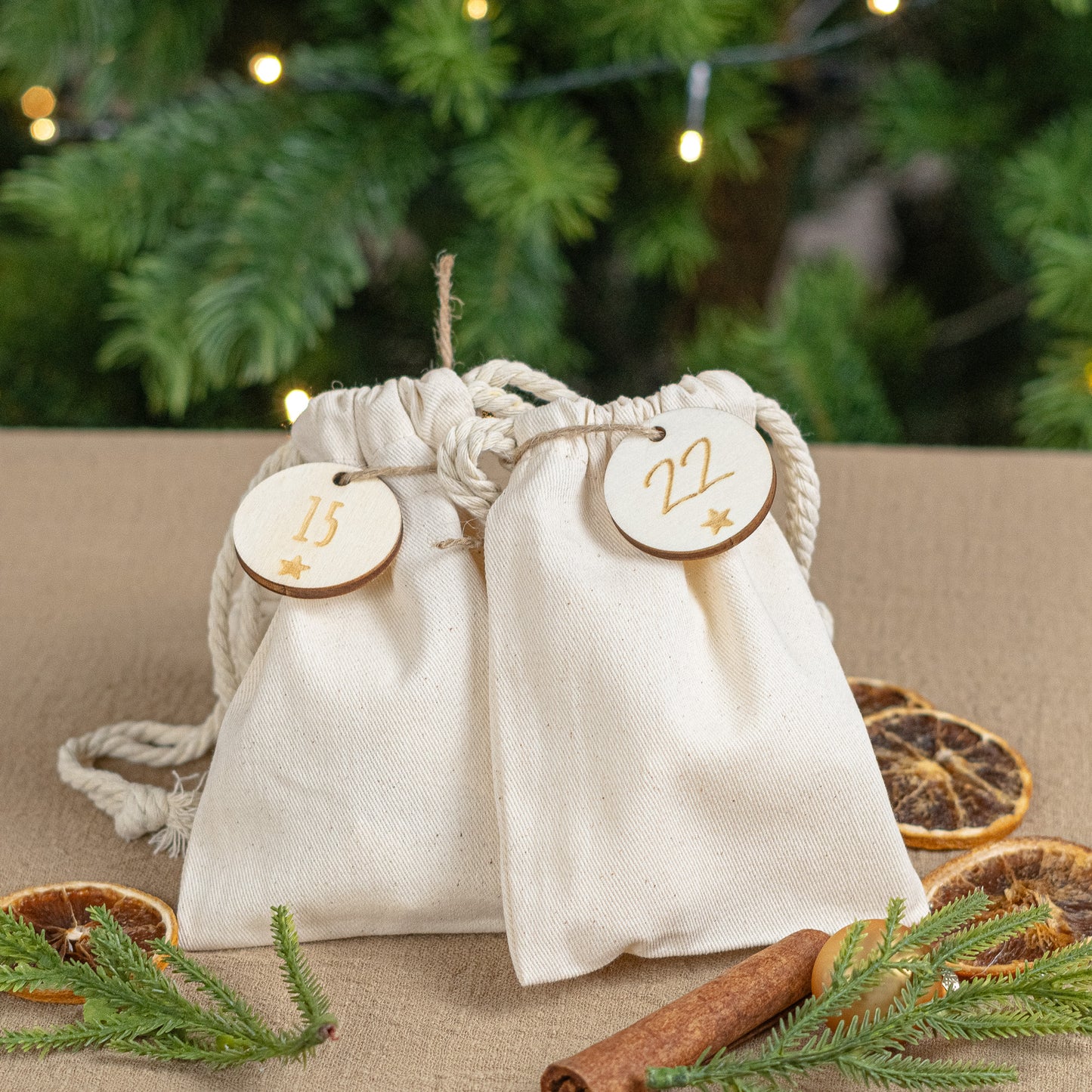 Zahlenset für DIY-Adventskalender, 24er Set aus Holz "Basic"