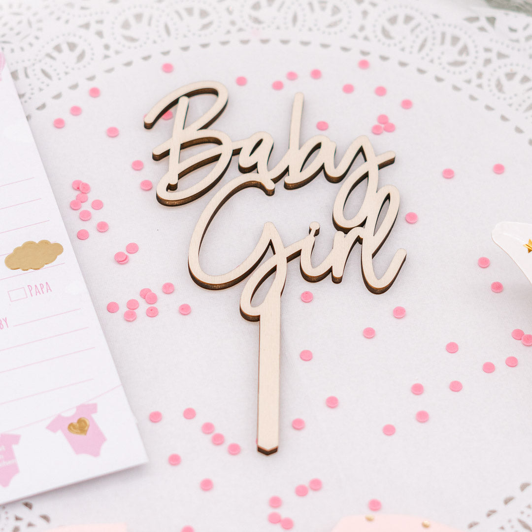 Cake Topper zur Babyparty aus Holz "Baby"