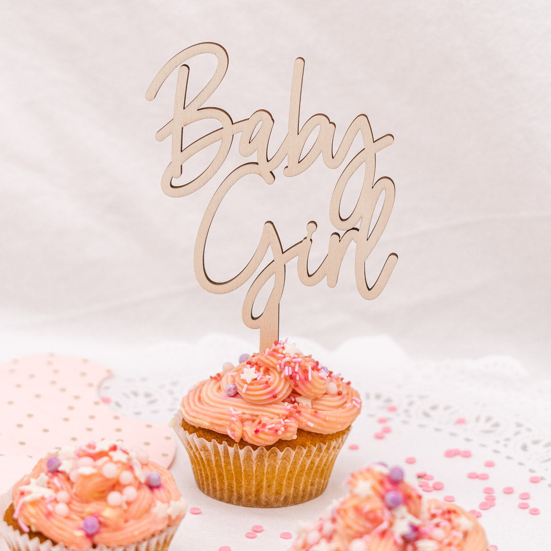 Cake Topper zur Babyparty aus Holz "Baby"