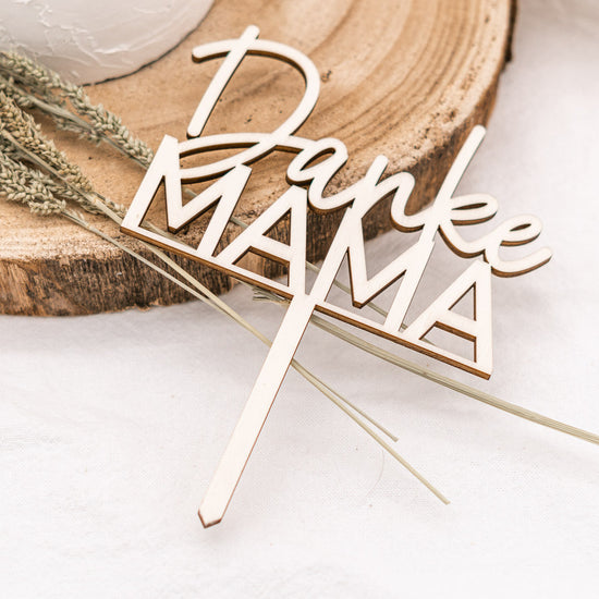 Cake Topper zum Muttertag aus Holz "Danke Mama" - JULIBER MANUFAKTUR