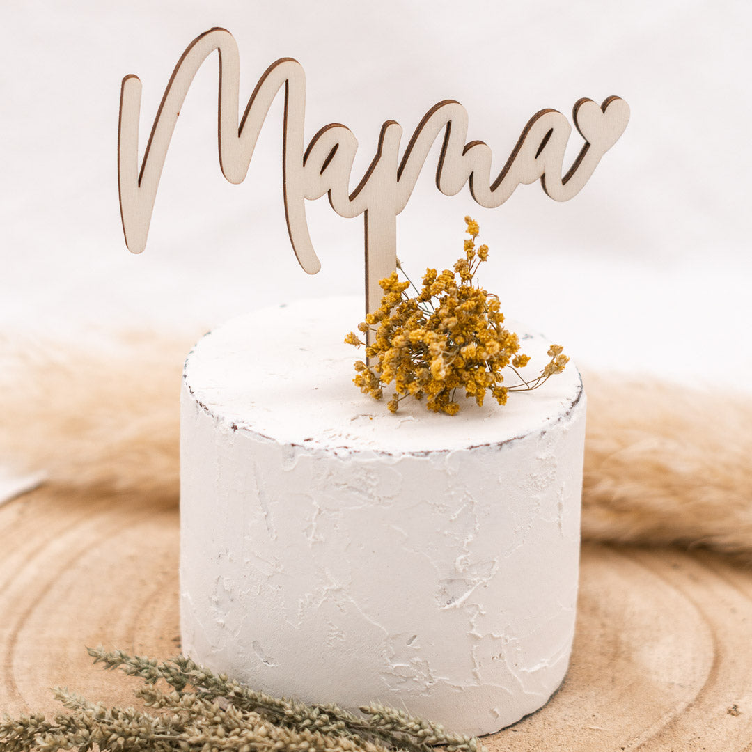 Cake Topper zum Muttertag aus Holz "Mama" - JULIBER MANUFAKTUR