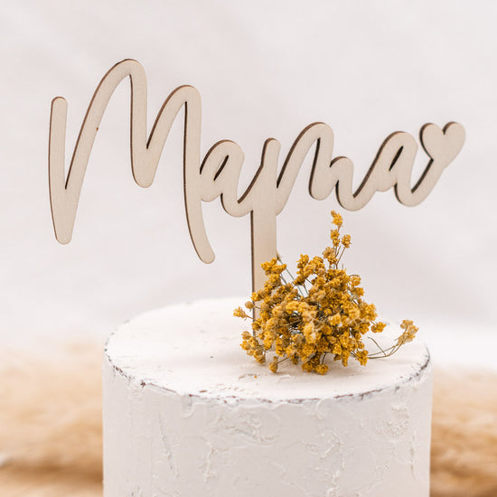 Cake Topper zum Muttertag aus Holz "Mama" - JULIBER MANUFAKTUR