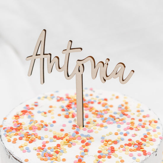 Cake Topper personalisiert mit Namen aus Holz "Basic"