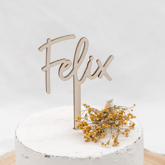 Cake Topper personalisiert mit Namen aus Holz "Basic"