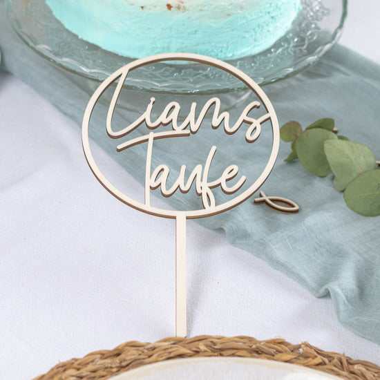 Cake Topper personalisiert zur Taufe aus Holz "Taufe"