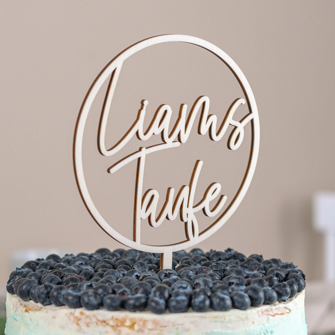 Cake Topper personalisiert zur Taufe aus Holz "Taufe"