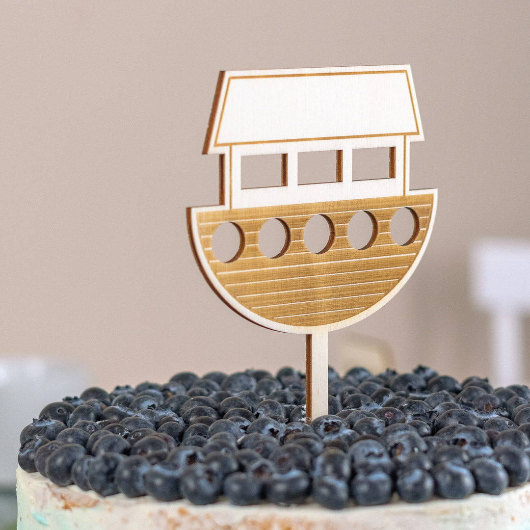 Cake Topper zur Taufe, Kommunion oder Konfirmation aus Holz "Arche" - JULIBER MANUFAKTUR