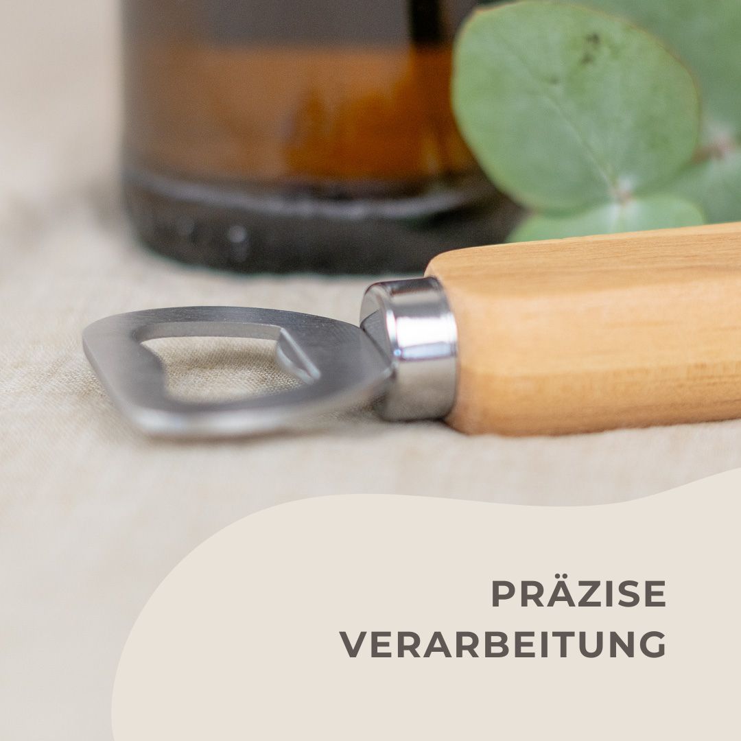 Flaschenöffner personalisiert aus Holz mit Gravur "Trauzeuge fragen"