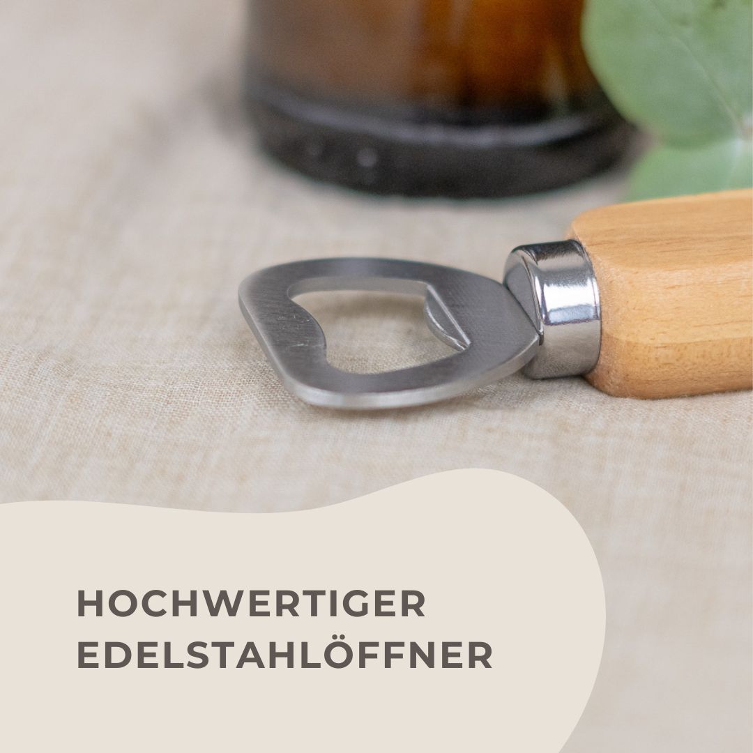 Flaschenöffner personalisiert aus Holz mit Gravur "Patenonkel fragen"