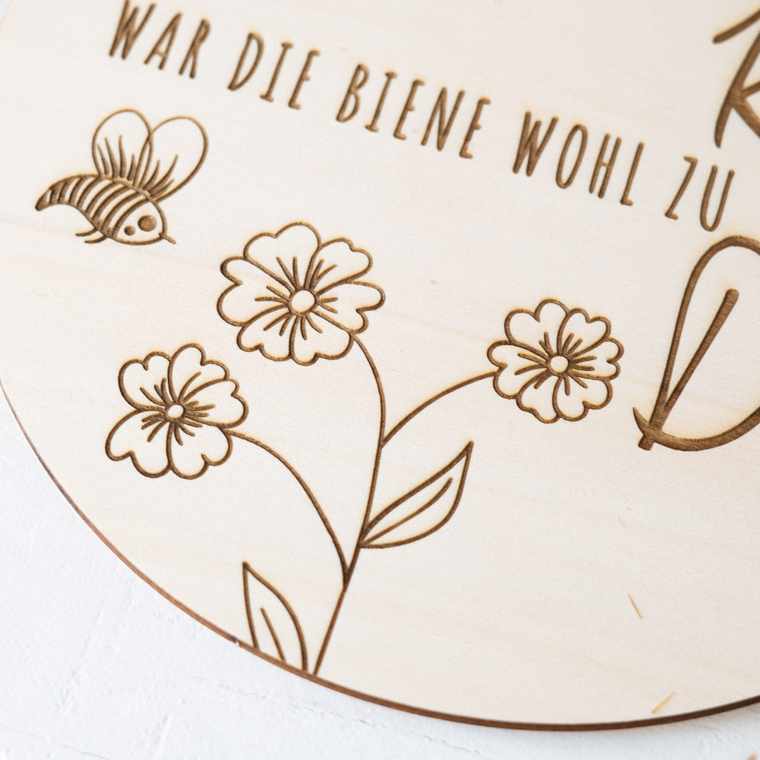 Gartenschild mit Spruch aus Holz "Blume Knick"