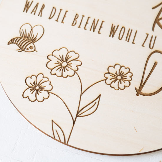 Gartenschild mit Spruch aus Holz "Blume Knick"