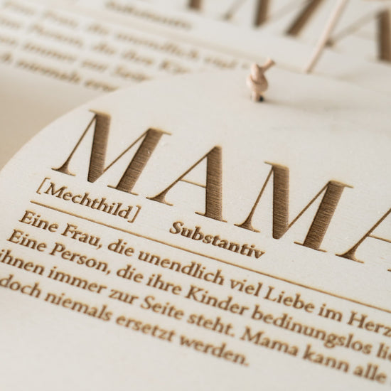 Holzschild personalisiert zum Muttertag "Definition Mama"