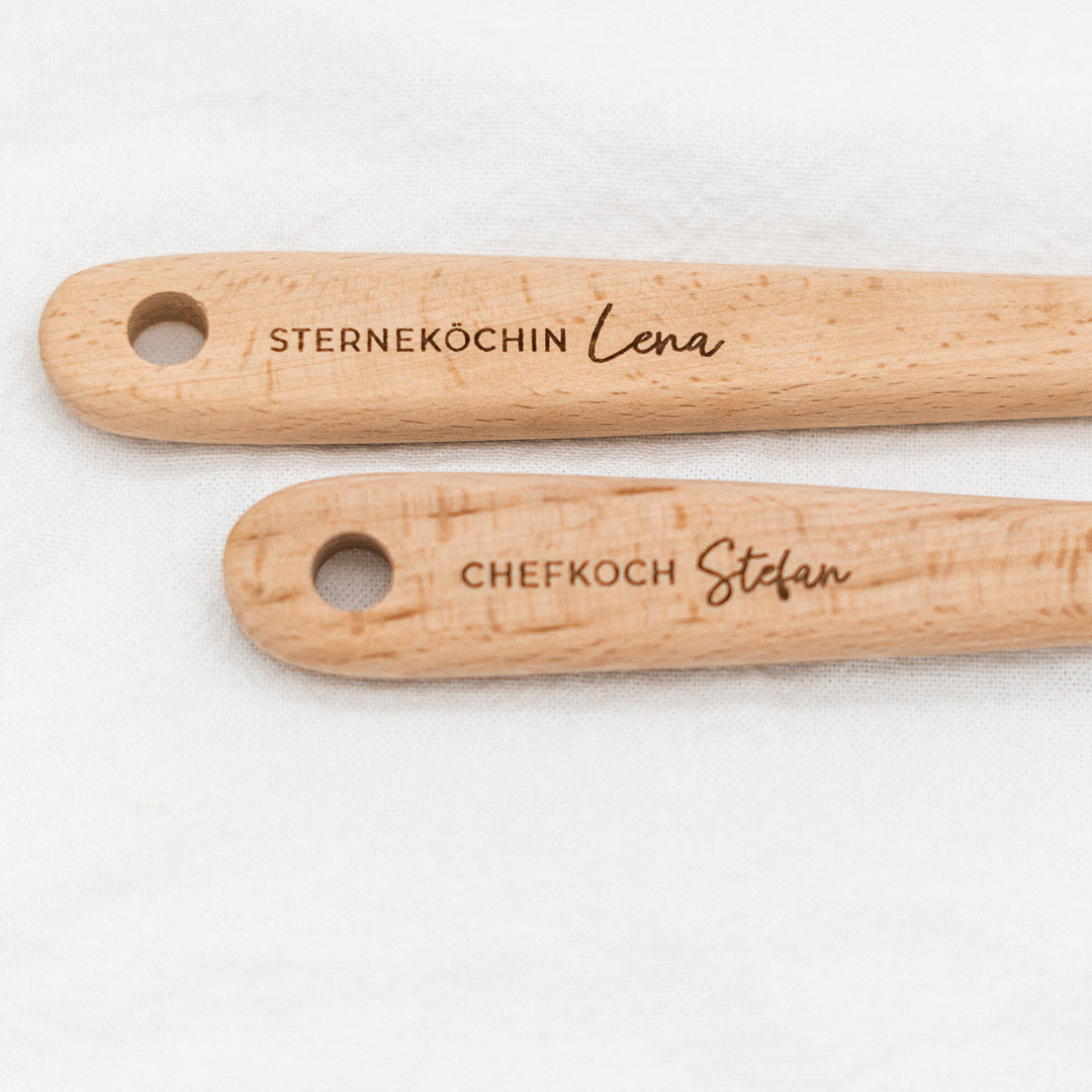 Bratenwender personalisiert aus Holz "Chefkoch"