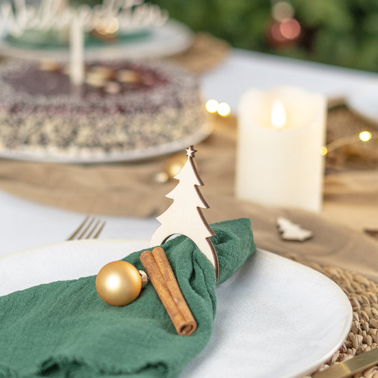 Serviettenringe zu Weihnachten aus Holz "Tannenbaum"