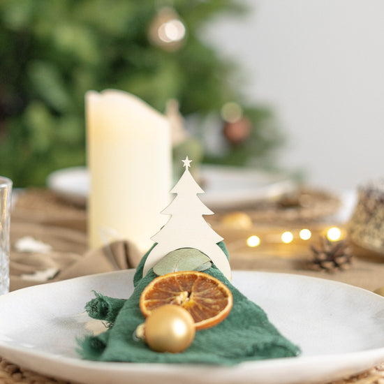 Serviettenringe zu Weihnachten aus Holz "Tannenbaum"