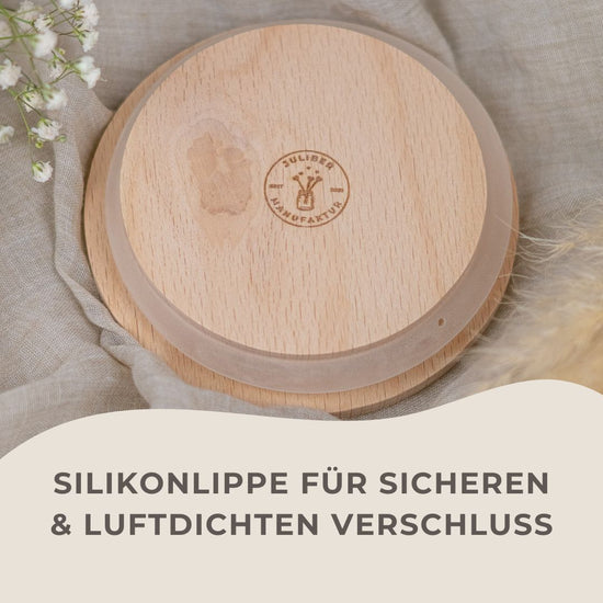 Keksdose personalisiert aus Glas mit Holzdeckel "Vielen Dank"