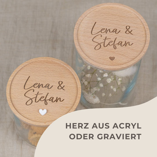 Keksdose personalisiert aus Glas mit Holzdeckel "Basic"