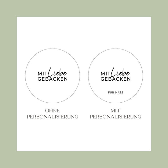 Keksdose personalisiert aus Glas mit Holzdeckel "Liebe gebacken"