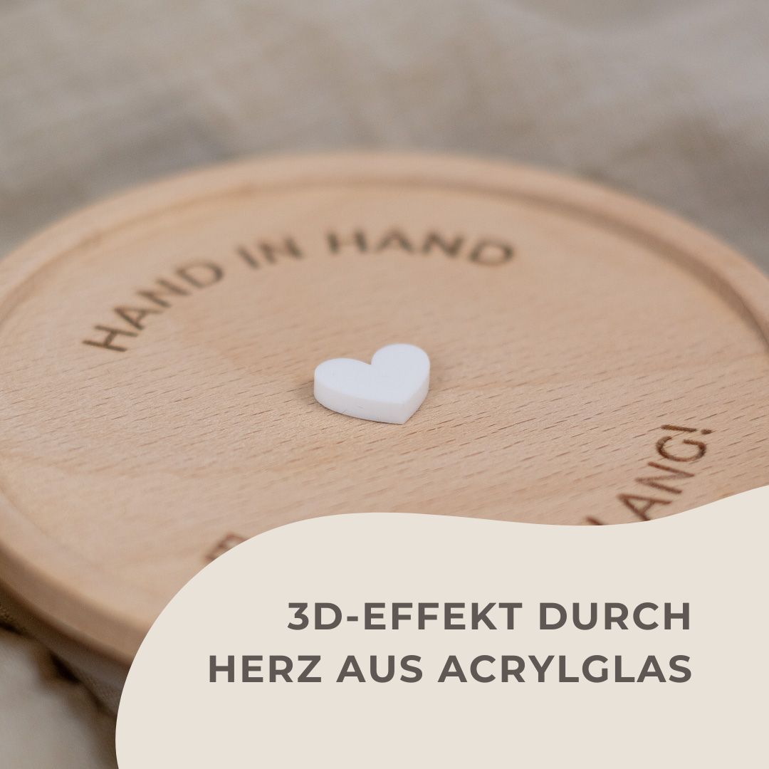 Keksdose zur Hochzeit aus Glas mit Holzdeckel "Hand in Hand"