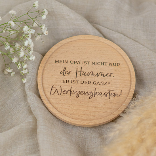 Keksdose für Männer aus Glas mit Holzdeckel "Werkzeugkasten"