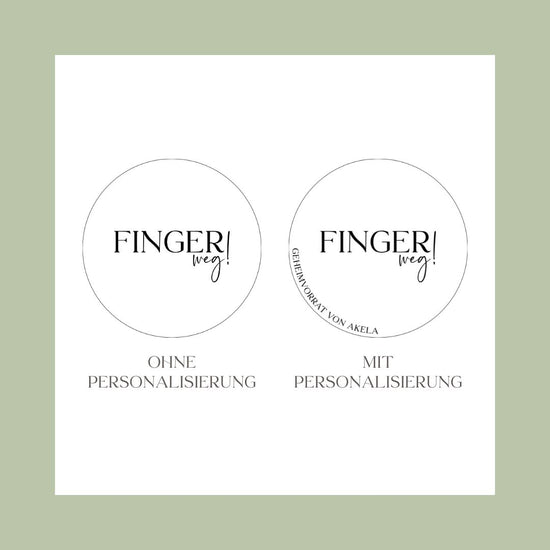 Keksdose personalisiert aus Glas mit Holzdeckel "Finger weg"