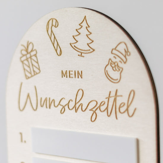 Wunschzettel Weihnachten zum selber Beschriften "Bogen"