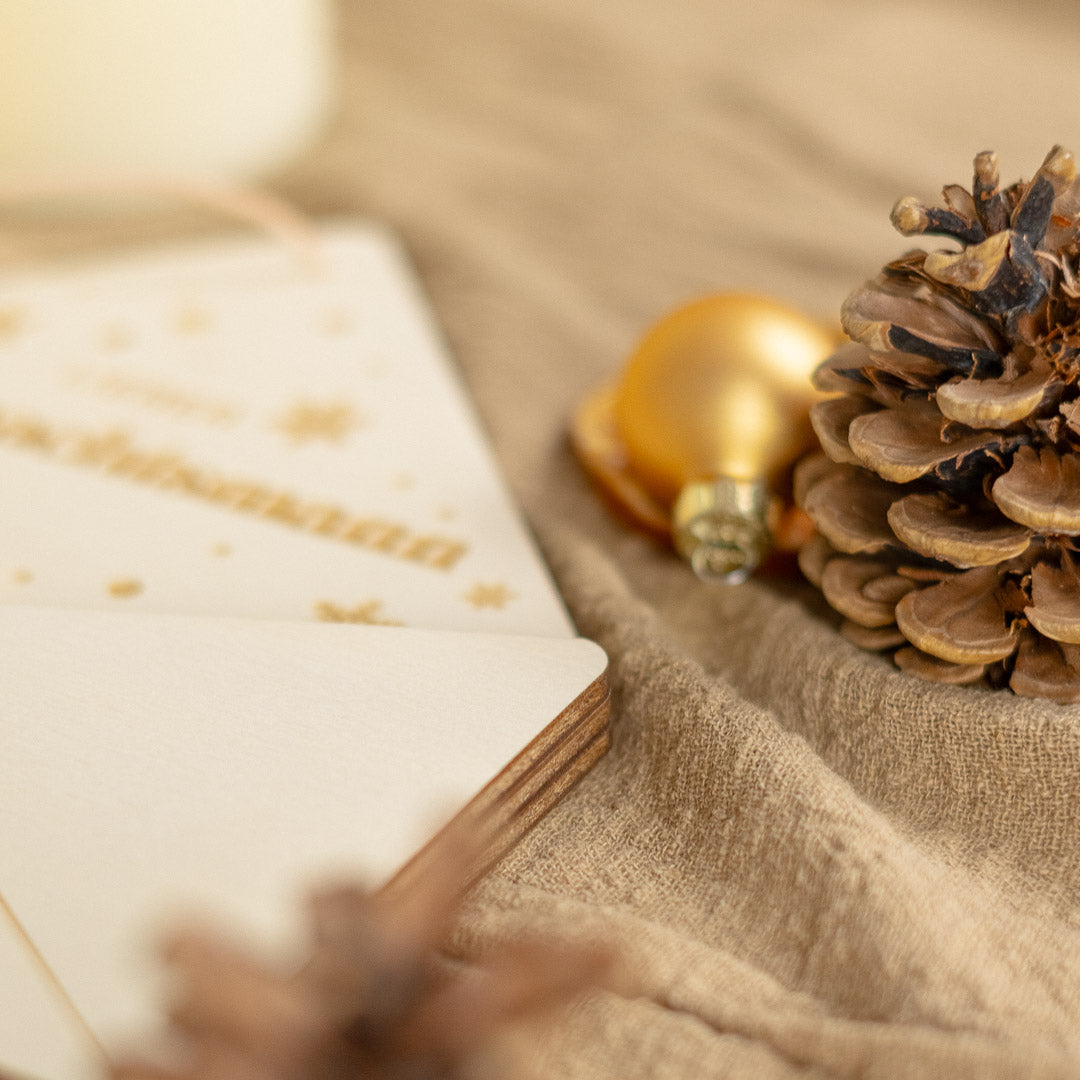 Wunschzettel personalisiert zu Weihnachten aus Holz "Schneeflocke"